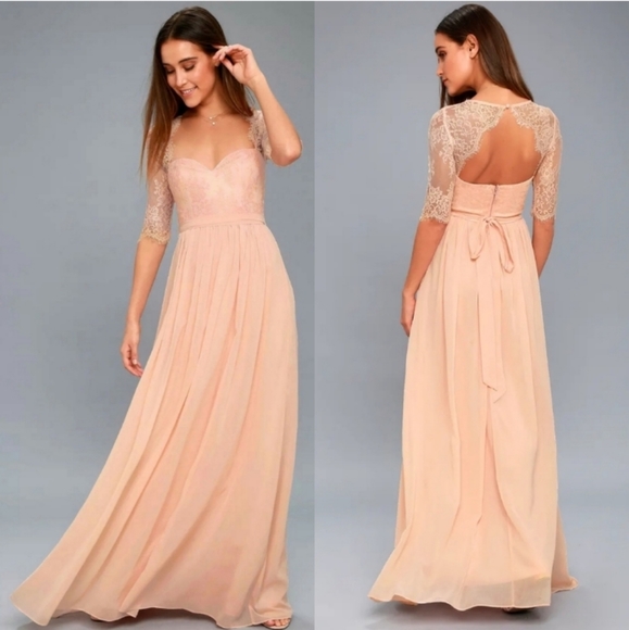 Dresses & Skirts - Lulu's in a Fairy Tale blush. pink maxi dress